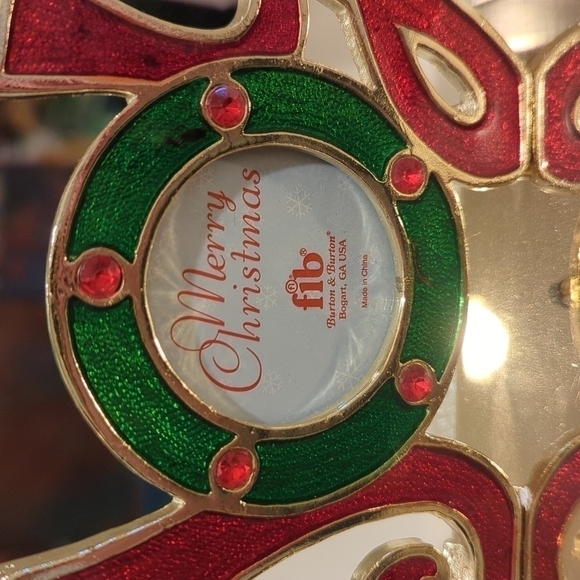 Bnib Joy stocking holder in red and green with weighted gold base and hook. - Picture 5 of 6
